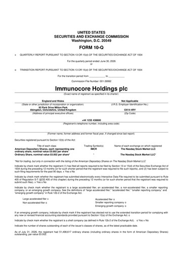 Thumbnail Immunocore 10-Q Quarterly Report FY2026 