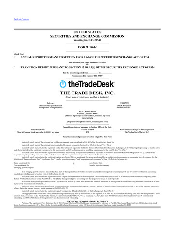 Thumbnail The Trade Desk
 10-K Annual Report 2023