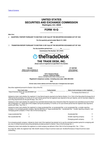 Thumbnail The Trade Desk
 10-Q Quarterly Report FY2025 