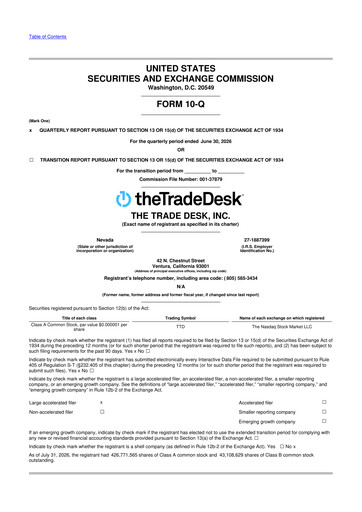 Thumbnail The Trade Desk
 10-Q Quarterly Report FY2026 