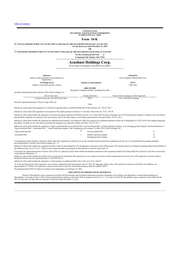 Thumbnail Acushnet Holdings
 10-K Annual Report 2023