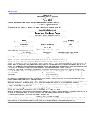 Thumbnail Acushnet Holdings
 10-K Annual Report 2025