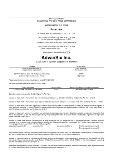 Thumbnail AdvanSix
 10-K Annual Report 2025