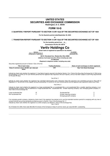 Thumbnail Vertiv Holdings
 10-Q Quarterly Report FY2025 