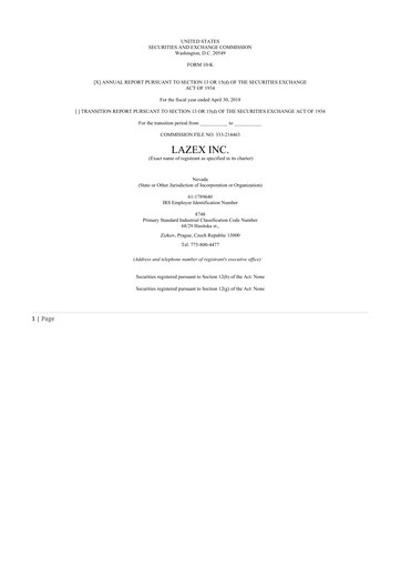 Thumbnail Connexa Sports Technologies 10-K Annual Report 2018