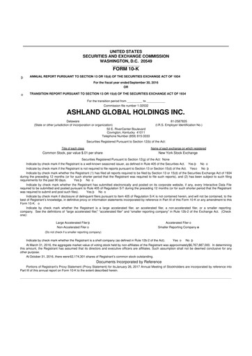 Thumbnail Ashland 10-K Annual Report 