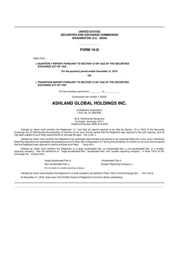 Thumbnail Ashland 10-Q Quarterly Report FY 