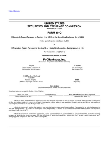 Thumbnail FVCBankcorp 10-Q Quarterly Report FY2023 