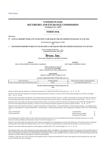 Thumbnail Braze 10-K Annual Report 2022