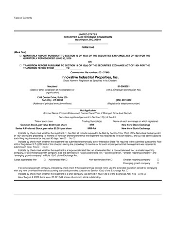 Thumbnail Innovative Industrial Properties
 10-Q Quarterly Report FY2026 