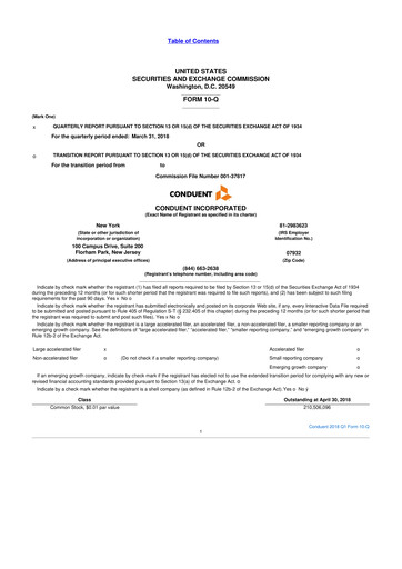 Thumbnail Conduent 10-Q Quarterly Report FY2018 