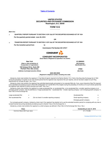 Thumbnail Conduent 10-Q Quarterly Report FY2018 