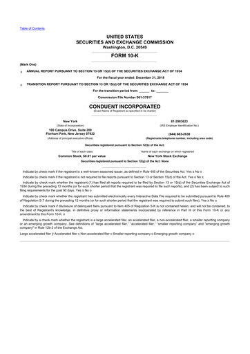 Thumbnail Conduent 10-K Annual Report 2018