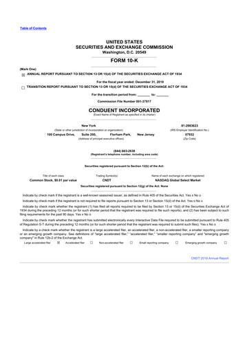 Thumbnail Conduent 10-K Annual Report 2019