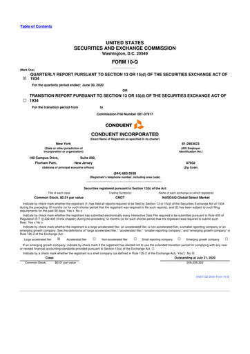 Thumbnail Conduent 10-Q Quarterly Report FY2020 