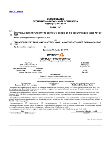 Thumbnail Conduent 10-Q Quarterly Report FY2020 