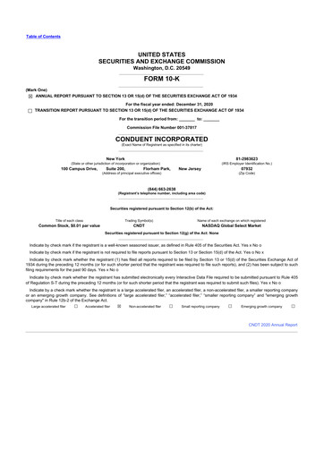 Thumbnail Conduent 10-K Annual Report 2020