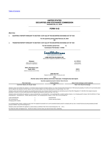 Thumbnail Lamb Weston 10-Q Quarterly Report FY2024 
