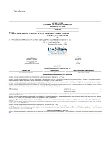 Thumbnail Lamb Weston 10-K Annual Report 2026