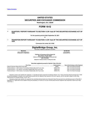 Thumbnail DigitalBridge Group 10-Q Quarterly Report FY2021 