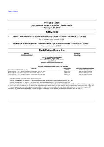 Thumbnail DigitalBridge Group 10-K Annual Report 2021