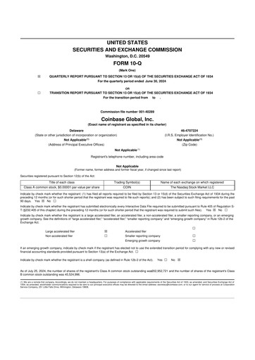 Miniature Coinbase 10-Q Rapport trimestriel 2024 