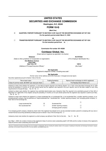 Miniature Coinbase 10-Q Rapport trimestriel 2025 