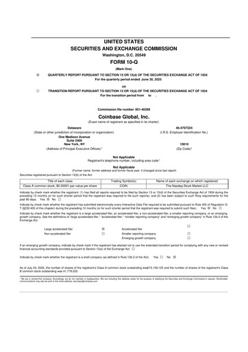 Miniature Coinbase 10-Q Rapport trimestriel 2025 