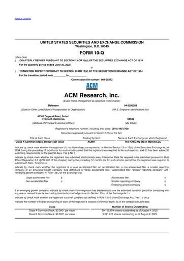 Thumbnail ACM Research
 10-Q Quarterly Report FY2025 