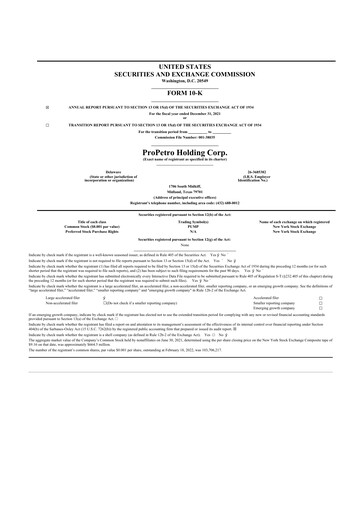 Thumbnail ProPetro 10-K Annual Report 2021