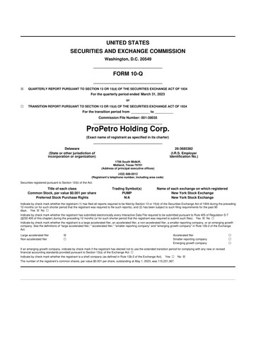 Thumbnail ProPetro 10-Q Quarterly Report FY2023 