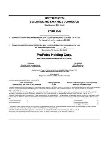 Thumbnail ProPetro 10-Q Quarterly Report FY2026 