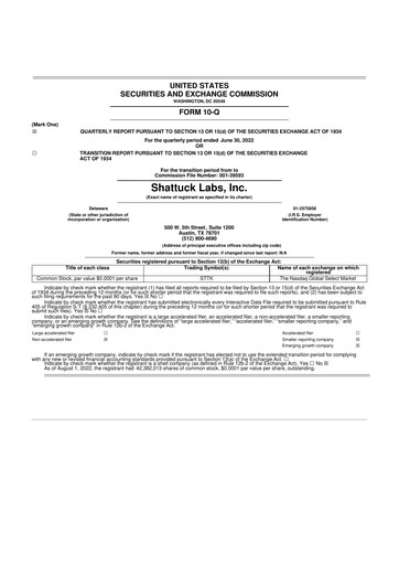 Thumbnail Shattuck Labs 10-Q Quarterly Report FY2022 
