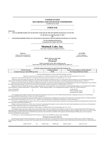 Thumbnail Shattuck Labs 10-K Annual Report 2023