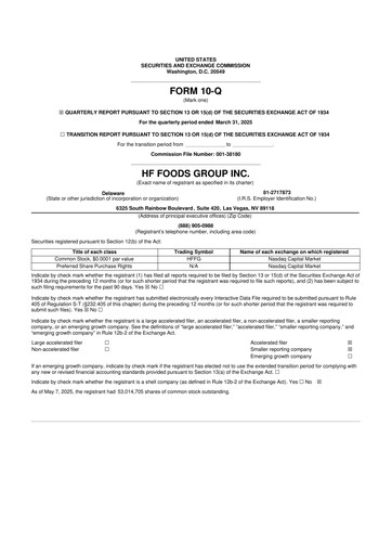 Thumbnail HF Foods Group
 10-Q Quarterly Report FY2025 