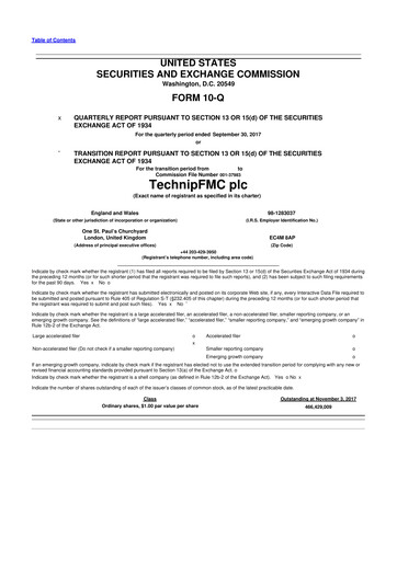 Thumbnail TechnipFMC
 10-Q Quarterly Report FY2017 
