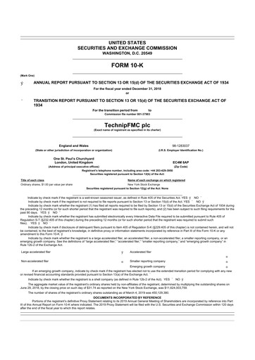 Thumbnail TechnipFMC
 10-K Annual Report 2018