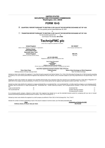 Thumbnail TechnipFMC
 10-Q Quarterly Report FY2021 