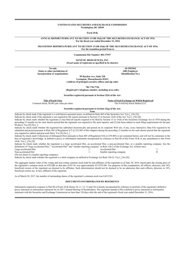 Thumbnail Xenetic Biosciences 10-K Annual Report 2016