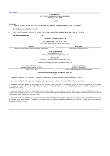 Thumbnail Sonoma Pharmaceuticals 10-K Annual Report 2017