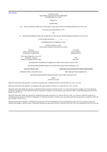 Thumbnail Aethlon Medical
 10-K Annual Report 2017