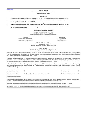 Thumbnail Sonoma Pharmaceuticals 10-Q Quarterly Report FY2018 