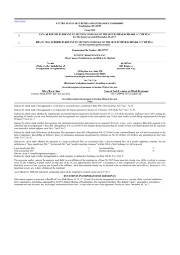 Thumbnail Xenetic Biosciences 10-K Annual Report 2017