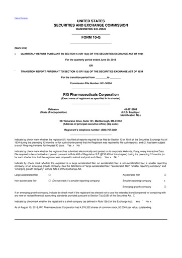 Thumbnail Phio Pharmaceuticals 10-Q Quarterly Report FY2018 