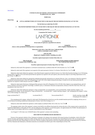 Thumbnail Lantronix 10-K Annual Report 2018