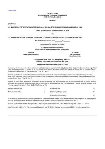 Thumbnail Phio Pharmaceuticals 10-Q Quarterly Report FY2018 