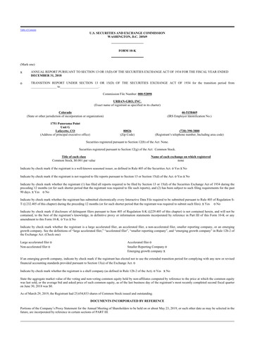 Thumbnail Urban-gro
 10-K Annual Report 2018