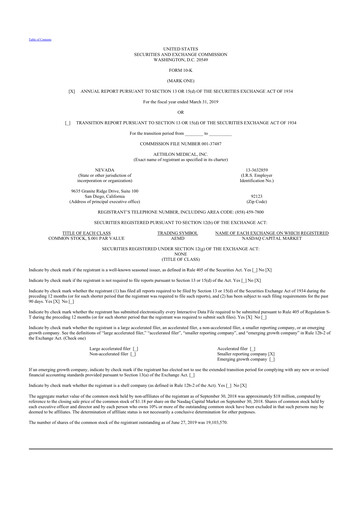 Thumbnail Aethlon Medical
 10-K Annual Report 2018