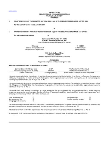 Thumbnail Sonoma Pharmaceuticals 10-Q Quarterly Report FY2020 