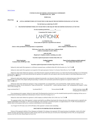 Thumbnail Lantronix 10-K Annual Report 2019